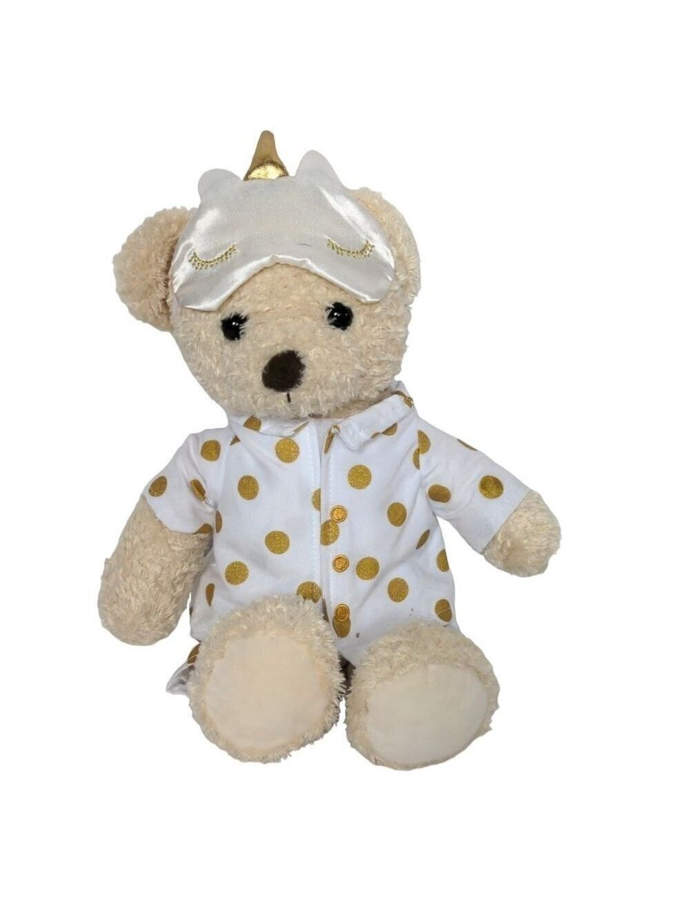 FAO Schwarz Teddy Bear Pajama Robe Sleep Mask 13.5 Inch